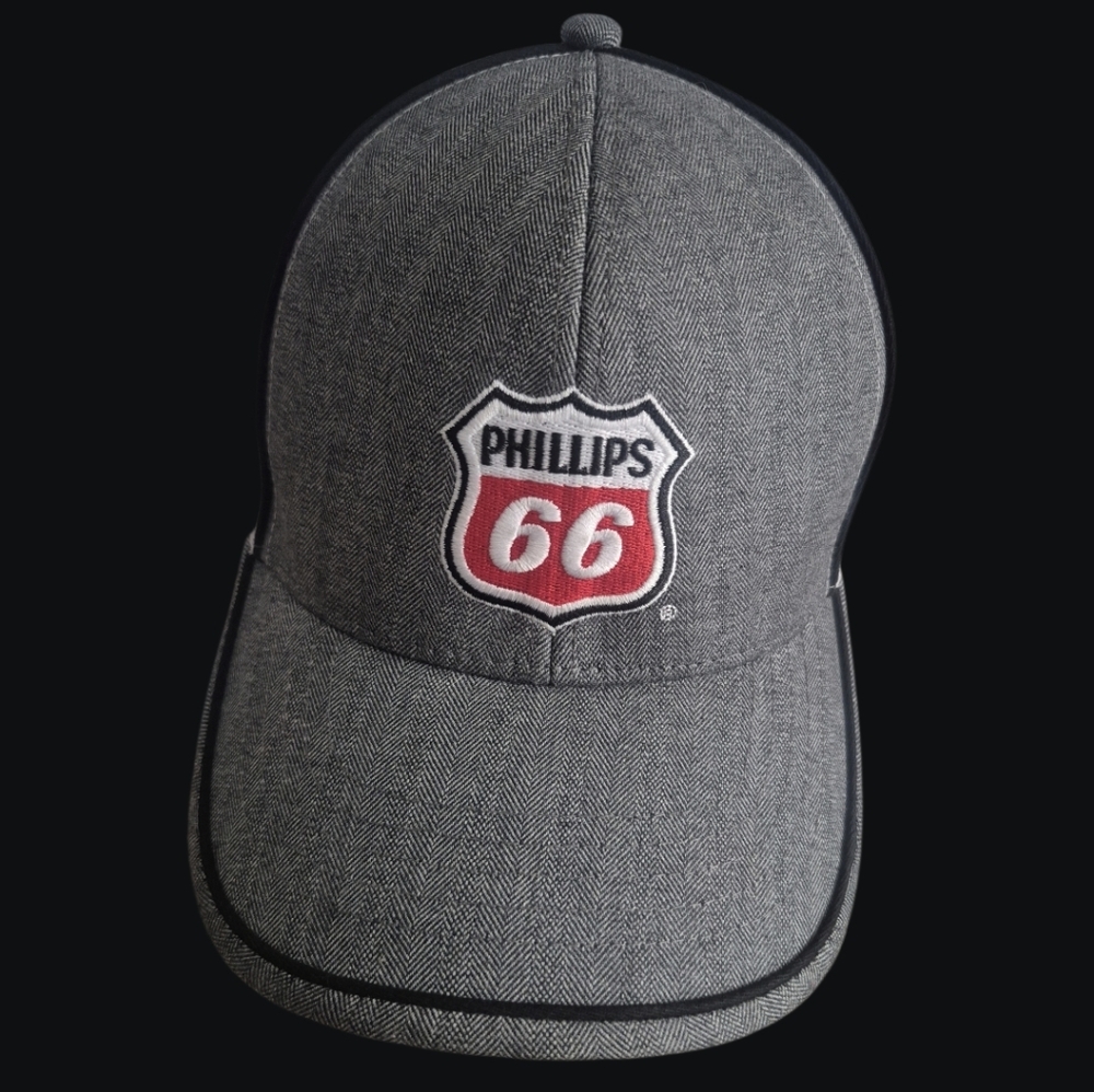 Phillips 66 Grey Herringbone White Mesh Trucker Hat - OS